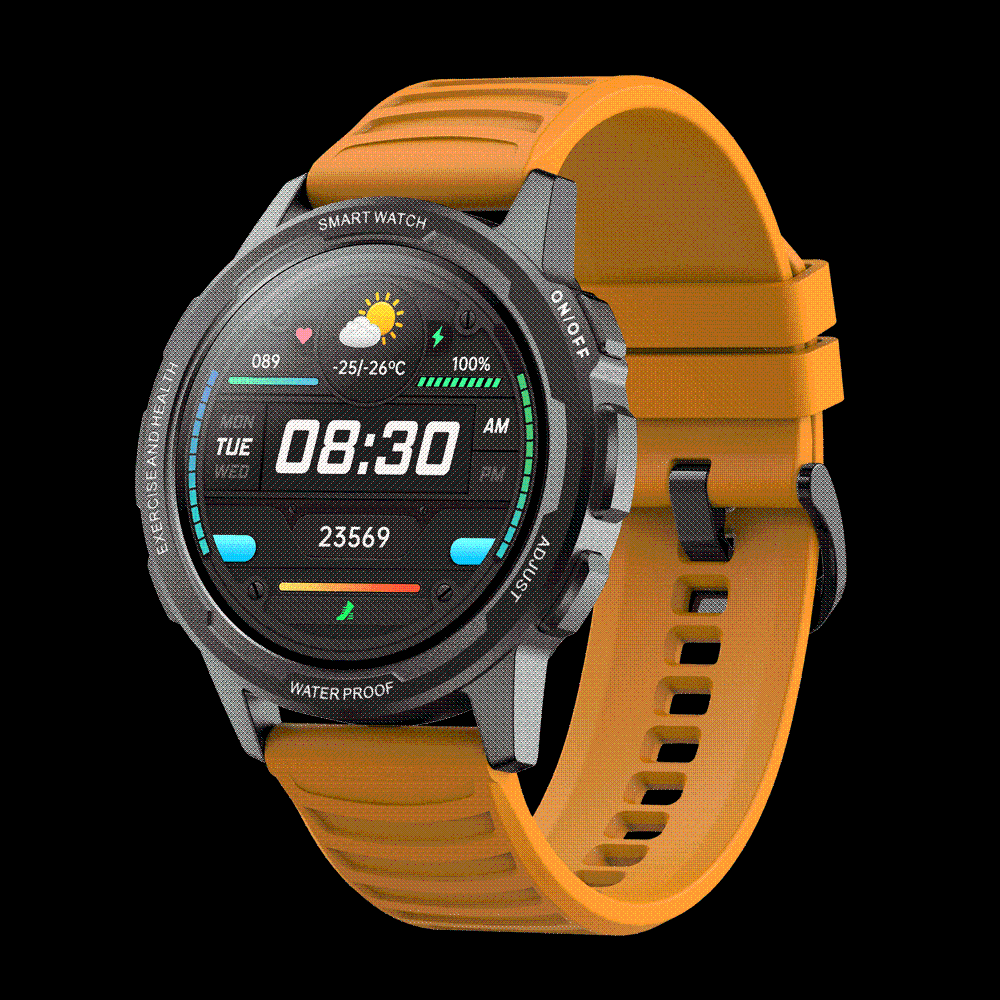 Survival Gears Depot Yellow Outdoor Sports Tracker Smartwatch