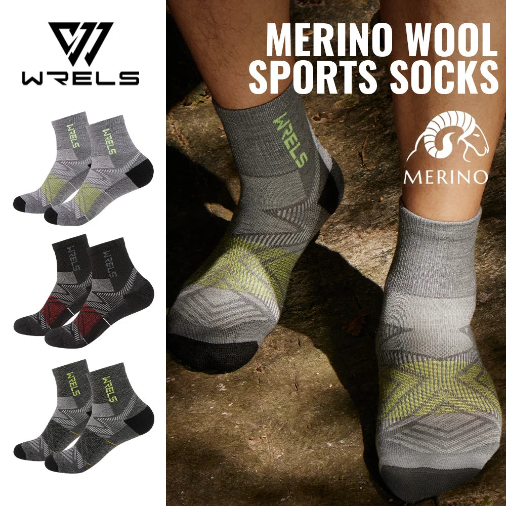 Merino Wool Compression Hiking & Running Outdoor Socks – Thick Cushioned, Moisture-Wicking & Breathable Ankle Support Socks