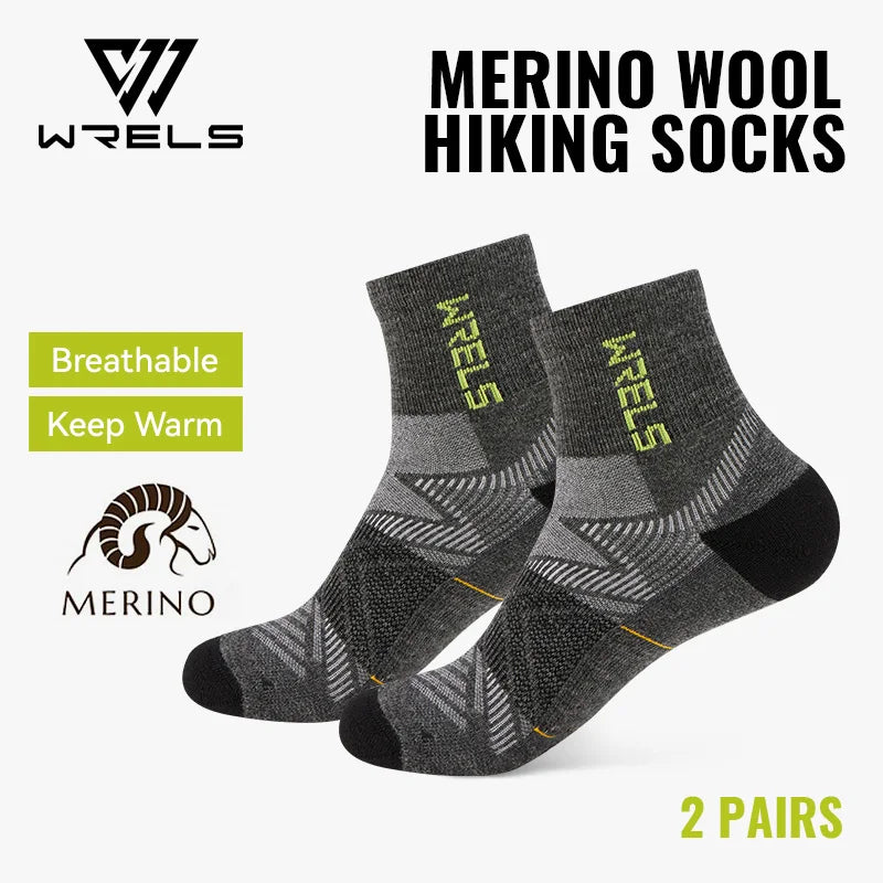 Merino Wool Compression Hiking & Running Outdoor Socks – Thick Cushioned, Moisture-Wicking & Breathable Ankle Support Socks