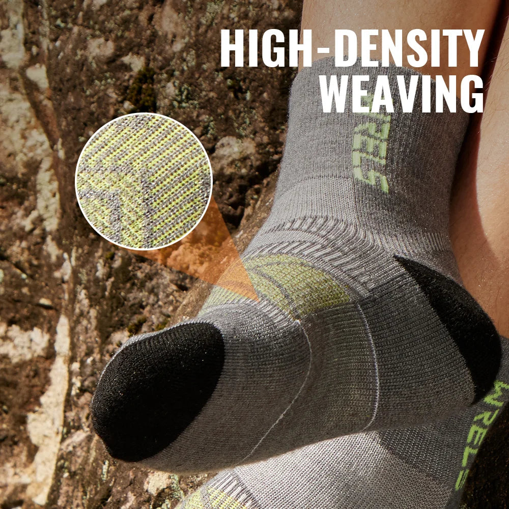 Merino Wool Compression Hiking & Running Outdoor Socks – Thick Cushioned, Moisture-Wicking & Breathable Ankle Support Socks