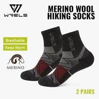 Thumbnail for Merino Wool Compression Hiking & Running Outdoor Socks – Thick Cushioned, Moisture-Wicking & Breathable Ankle Support Socks