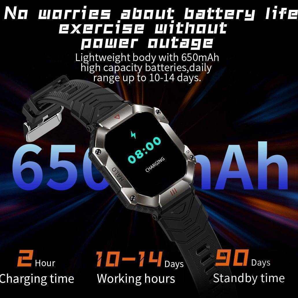 620mAh large battery durable military smart watch2