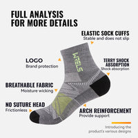 Thumbnail for Merino Wool Compression Hiking & Running Outdoor Socks – Thick Cushioned, Moisture-Wicking & Breathable Ankle Support Socks