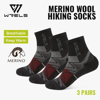 Thumbnail for Merino Wool Compression Hiking & Running Outdoor Socks – Thick Cushioned, Moisture-Wicking & Breathable Ankle Support Socks
