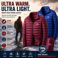 Thumbnail for Ultra Dry 800FP Duck's Down Jacket for Outdoor Camping and Hiking - Lightweight Outdoor Coat