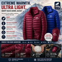 Thumbnail for Ultra Dry 800FP Duck's Down Jacket for Outdoor Camping and Hiking - Lightweight Outdoor Coat