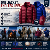 Thumbnail for Ultra Dry 800FP Duck's Down Jacket for Outdoor Camping and Hiking - Lightweight Outdoor Coat