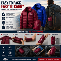 Thumbnail for Ultra Dry 800FP Duck's Down Jacket for Outdoor Camping and Hiking - Lightweight Outdoor Coat