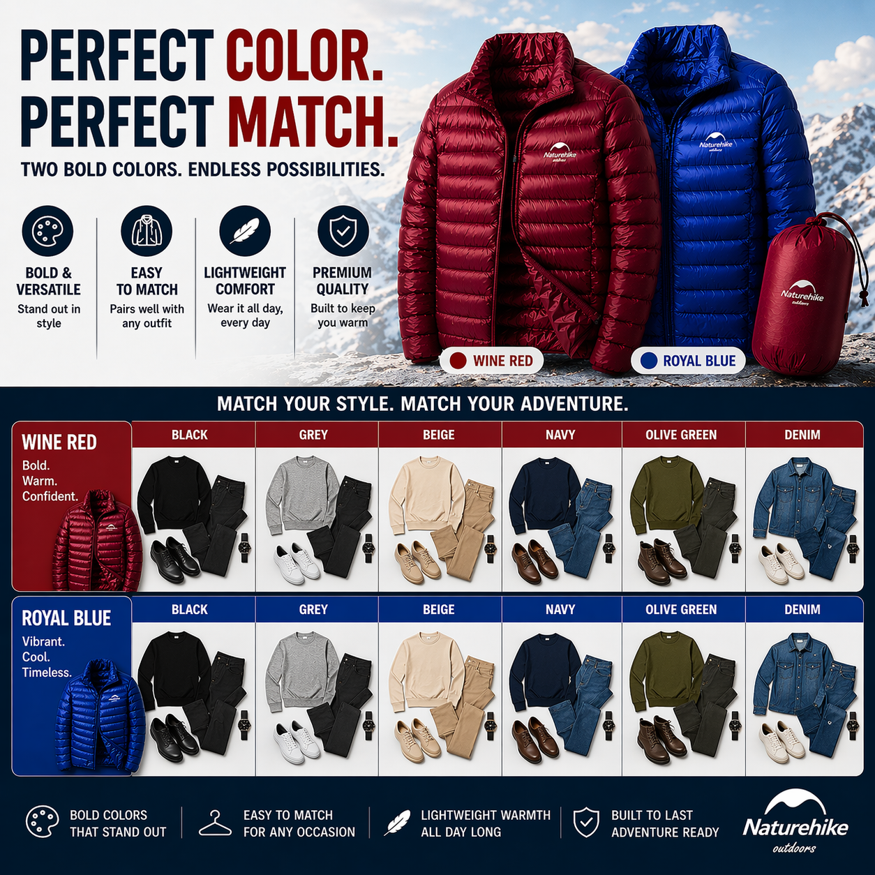 Ultra Dry 800FP Duck's Down Jacket for Outdoor Camping and Hiking - Lightweight Outdoor Coat