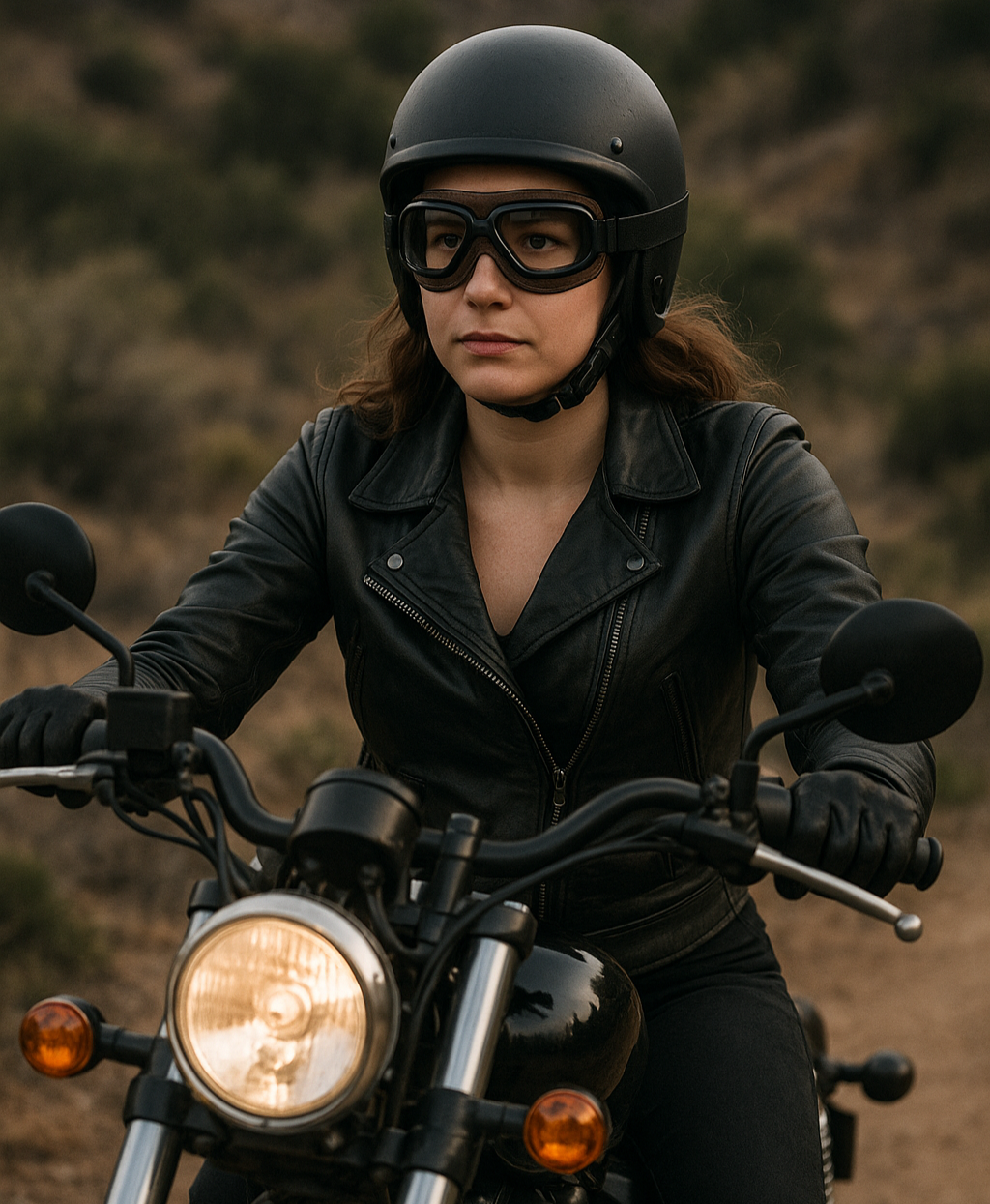 womens motorcycle goggles Vintage Leather Pilot Biker Goggles