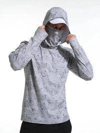 Thumbnail for Men's UV-Protective Hooded Fishing Shirt – Breathable, Quick-Dry Outdoor Performance Hoodie with Built-In Mask