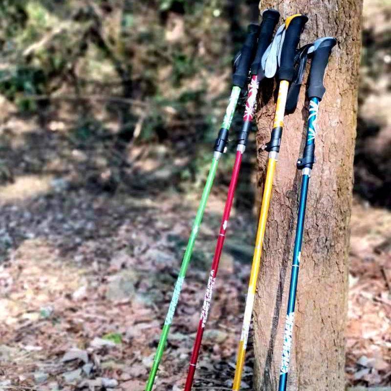 5-Section Foldable Trekking Pole – Lightweight Telescopic Hiking & Walking Stick with Carbon Steel Shaft and Foam Grip