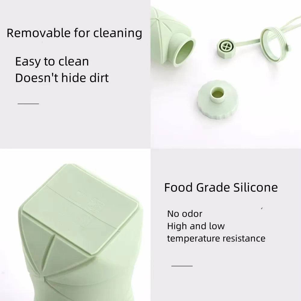 600ml Collapsible Silicone Water Bottle – Portable, Leakproof & Eco-Friendly for Travel, Hiking, Gym, and Everyday Use