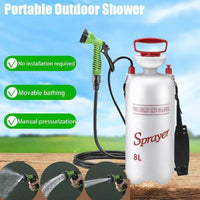 Thumbnail for All-in-One 4/8L Portable Camping Shower with 3m Hose – No Power Needed! Perfect for Travel, Hiking, Pets & Car Wash