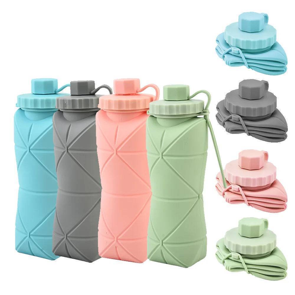 600ml Collapsible Silicone Water Bottle – Portable, Leakproof & Eco-Friendly for Travel, Hiking, Gym, and Everyday Use