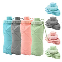 Thumbnail for 600ml Collapsible Silicone Water Bottle – Portable, Leakproof & Eco-Friendly for Travel, Hiking, Gym, and Everyday Use