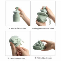 Thumbnail for 600ml Collapsible Silicone Water Bottle – Portable, Leakproof & Eco-Friendly for Travel, Hiking, Gym, and Everyday Use