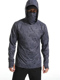 Thumbnail for Men's UV-Protective Hooded Fishing Shirt – Breathable, Quick-Dry Outdoor Performance Hoodie with Built-In Mask