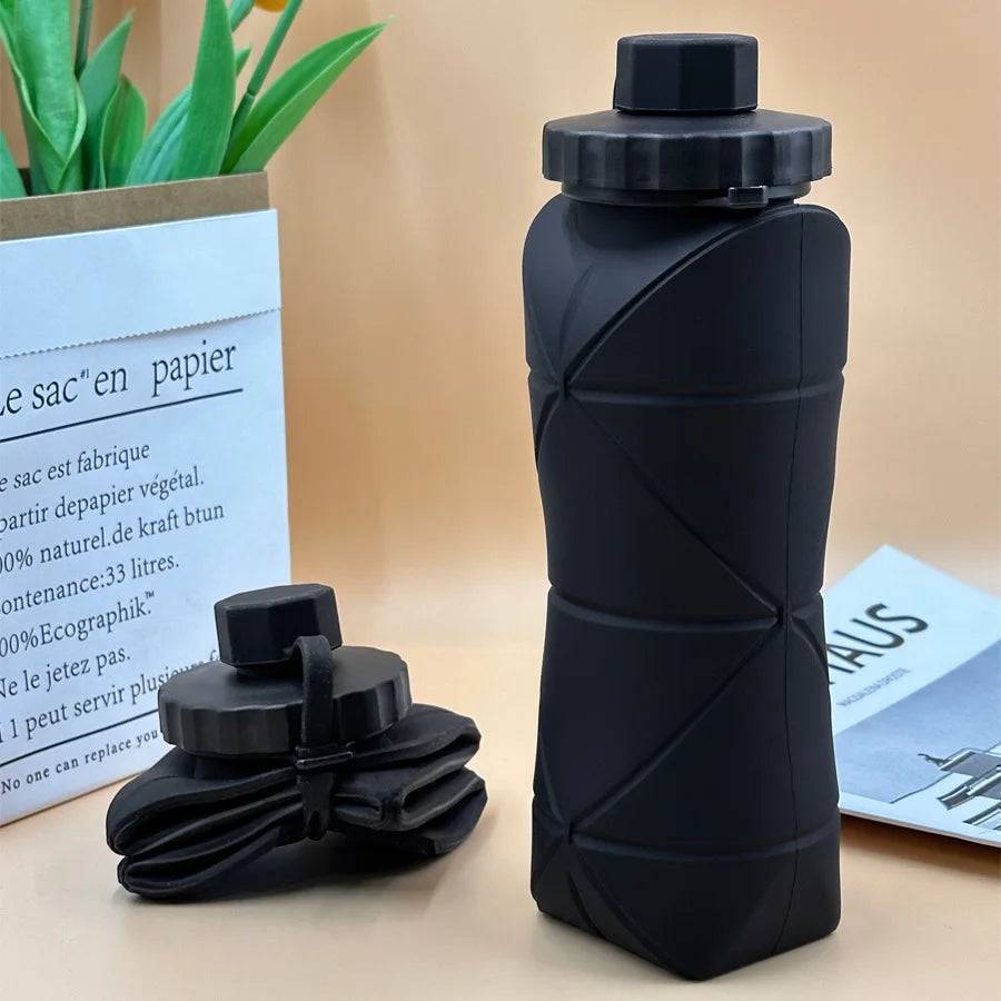 600ml Collapsible Silicone Water Bottle – Portable, Leakproof & Eco-Friendly for Travel, Hiking, Gym, and Everyday Use