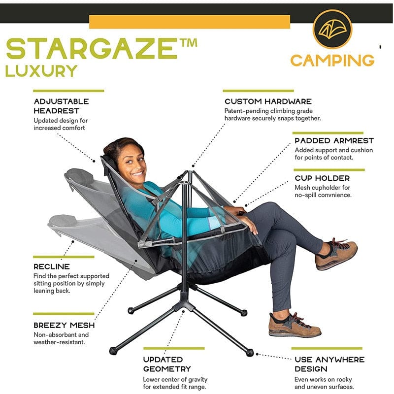 Survival Gears Depot Furniture Experience Unparalleled Comfort in the Outdoors: Premium Recliner Rocking Chair for Garden, Fishing, and Camping