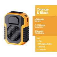 Thumbnail for Survival Gears Depot Home Appliances Orange 6000mAh  Portable Rechargeable Neck/Waist Fan