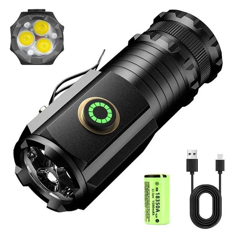Survival Gears Depot Lights & Lighting 1PC USB Rechargeable LED Flashlight With Magnet for Hiking Camping