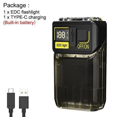 Survival Gears Depot Lights & Lighting Black EDC Portable & Rechargeable Mini Torch