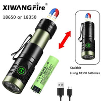 Thumbnail for Survival Gears Depot Lights & Lighting red 1PC USB Rechargeable LED Flashlight With Magnet for Hiking Camping