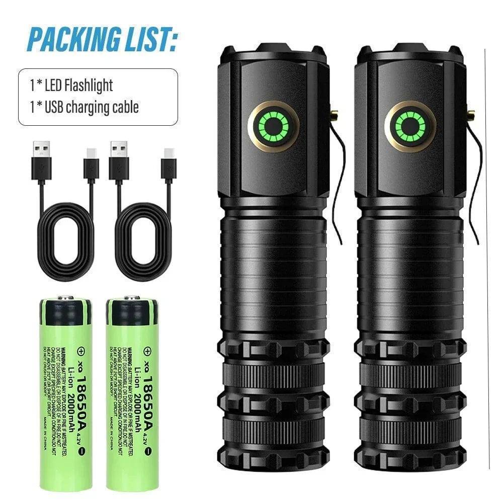 Survival Gears Depot Lights & Lighting Yellow USB Rechargeable LED Flashlight With Magnet for Hiking Camping