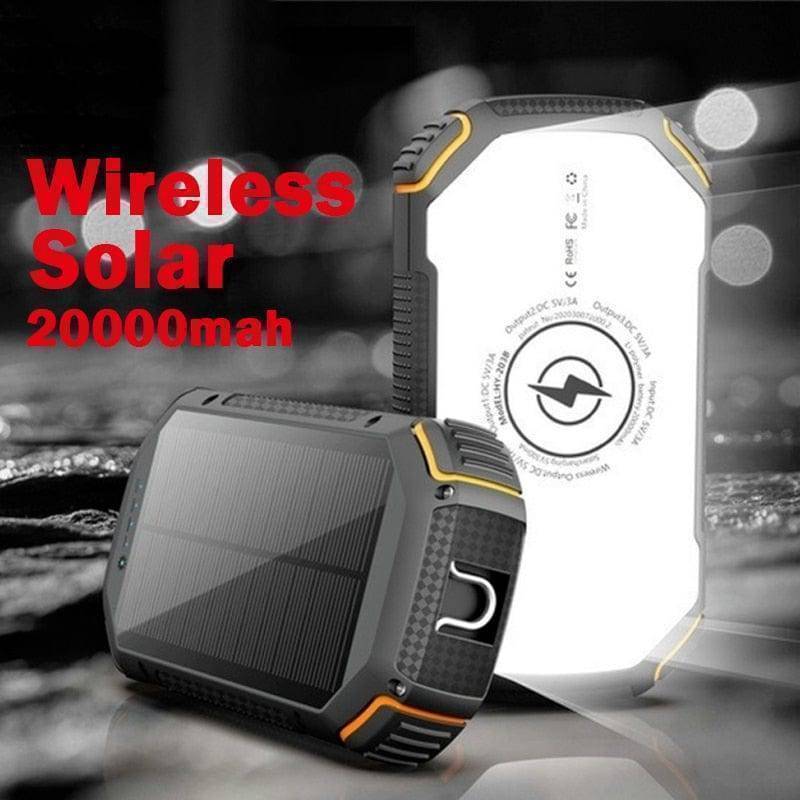 Survival Gears Depot Phones & Telecommunications 20000mAh Solar Power Bank with Fast Charging, Waterproof Design, and Red Warning Light for Emergency Situations