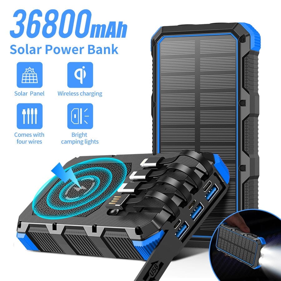 Survival Gears Depot Phones & Telecommunications Blue||14 / 30001mAh-50000mAh||200001063 Efficient and Reliable 36800mAh Portable Wireless Quick Charger - Never Run Out of Power Again