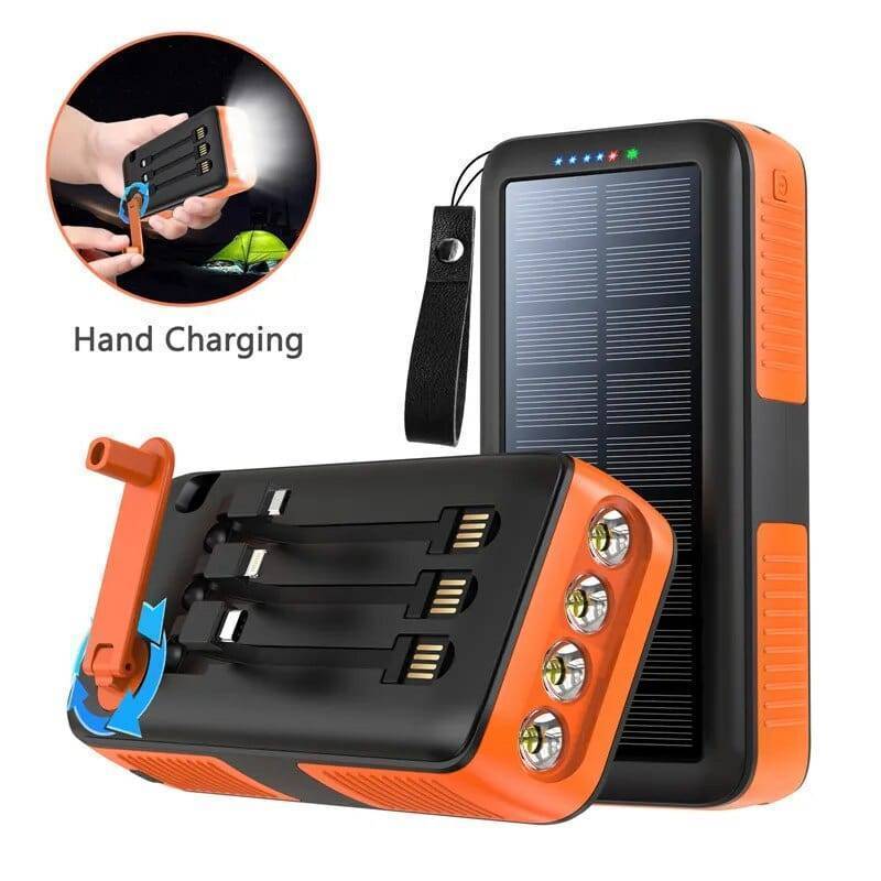 Survival Gears Depot Phones & Telecommunications Orange||14 61200mAh Hand Crank Solar Power Bank: Never Run Out of Power Again