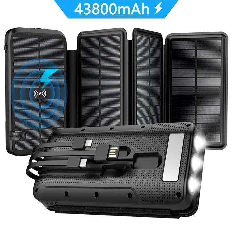 Survival Gears Depot Phones & Telecommunications PD20W-10W Wireless||14 / 30001mAh-50000mAh||200001063 Powerful 43800mAh Solar Power Bank with  Wireless Charging - Stay Charged Anywhere, Anytime