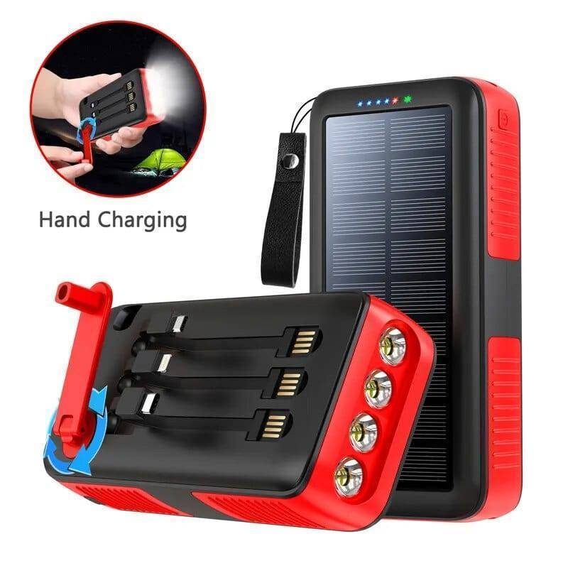 Survival Gears Depot Phones & Telecommunications Red||14 61200mAh Hand Crank Solar Power Bank: Never Run Out of Power Again