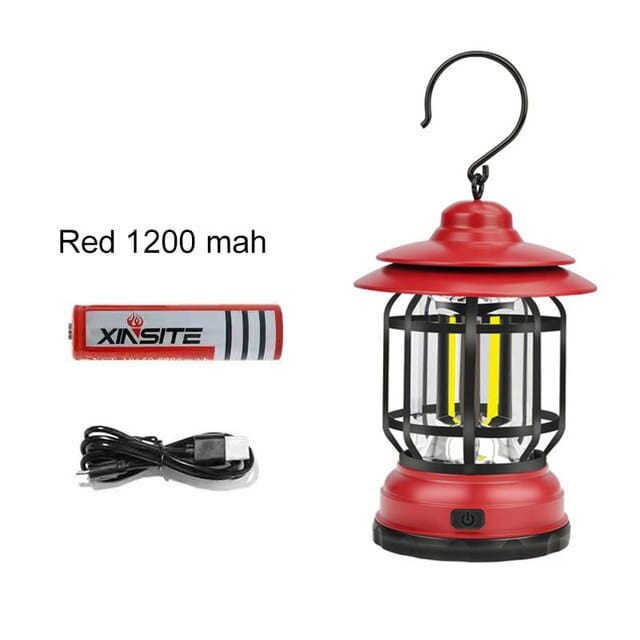 Survival Gears Depot Red-Charging Retro Portable Camping 3 Modes Rechargeable Light
