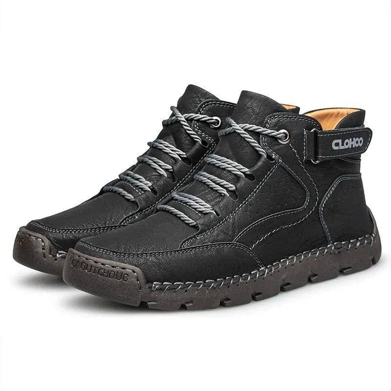 Survival Gears Depot Shoes 42 / Black PU Leather Hiking Shoes with Soft Sole