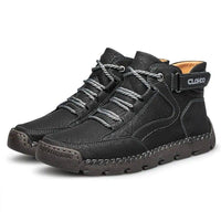 Thumbnail for Survival Gears Depot Shoes 42 / Black PU Leather Hiking Shoes with Soft Sole