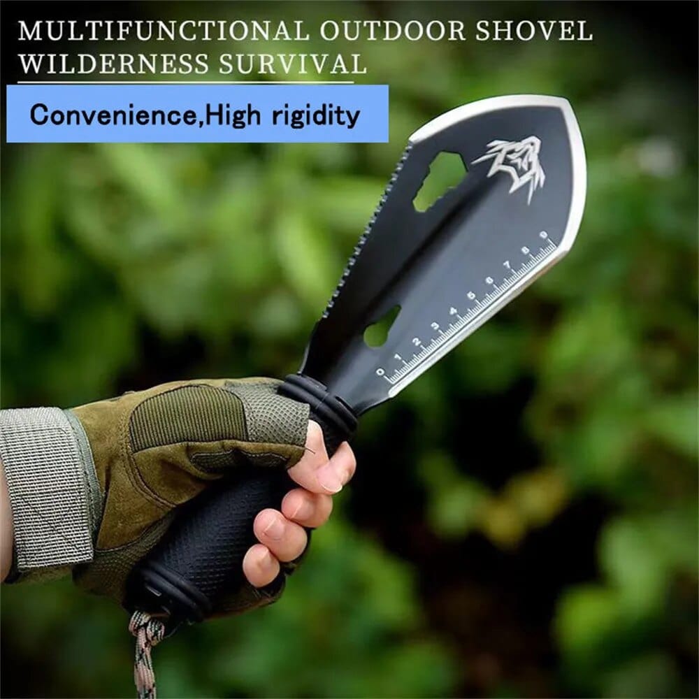Survival Gears Depot Sports & Entertainment Versatile Stainless Steel Outdoor Camping/Garden Shovel Set with Hex Wrench, Ruler, and Knife - Enhance Your Outdoor Experience
