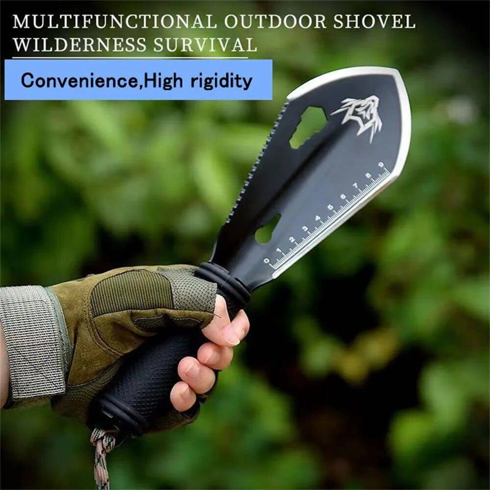 Survival Gears Depot Sports & Entertainment Versatile Stainless Steel Outdoor Camping/Garden Shovel Set with Hex Wrench, Ruler, and Knife - Enhance Your Outdoor Experience