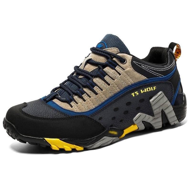 Survival Gears Depot Sports Shoes,Clothing&Accessories 8006Blue Yellow||14 / 41||200000124 Ultimate Waterproof Hiking Shoes: Genuine Leather, Tactical Mountain Boots for Outdoor Adventurers