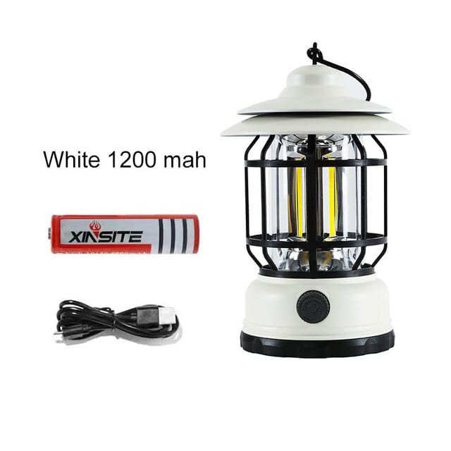 Survival Gears Depot White-Charging Retro Portable Camping 3 Modes Rechargeable Light
