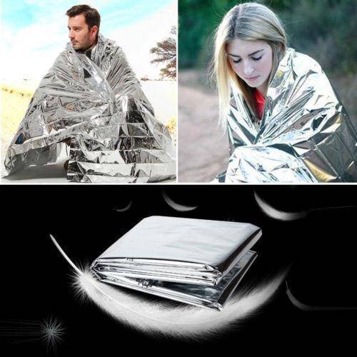 10pcs 210x130cm silver emergency outdoor survival blankets5
