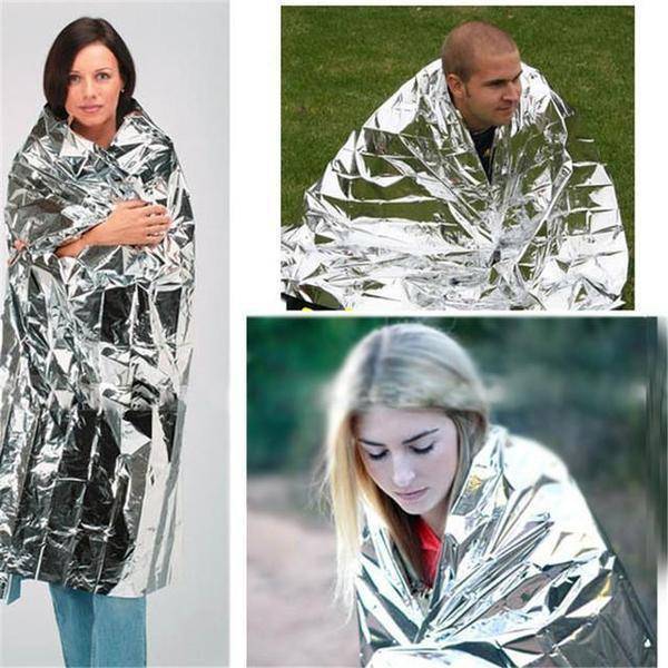 10pcs 210x130cm silver emergency outdoor survival blankets0