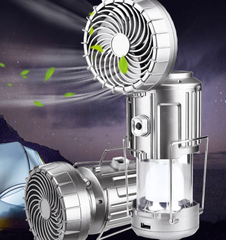 Survival Gears Depot Air Conditioner Fans D Solar Fan Light & Rechargeable Emergency Camping Light