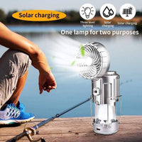 Thumbnail for Survival Gears Depot Air Conditioner Fans Solar Fan Light & Rechargeable Emergency Camping Light
