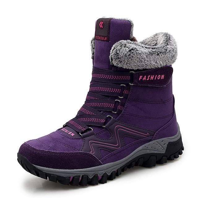 Survival Gears Depot Ankle Boots Purple / 34 Suede Leather Outdoor Snow Boots