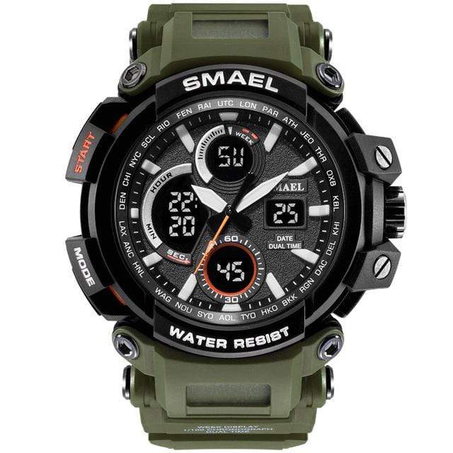 Survival Gears Depot ArmyGreen Dual Time Camouflage Military Watch