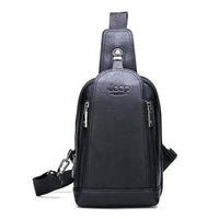 Thumbnail for Survival Gears Depot Backpacks 881-Black Durable Travel & Hiking Cross Body Shoulder Large Capacity Leather Sling Bag
