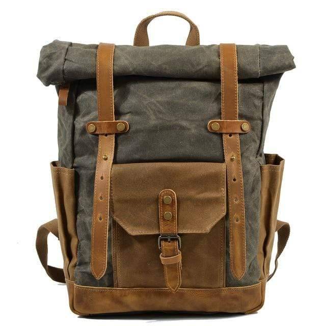 Survival Gears Depot Backpacks 9108 Army Green Luxury Vintage Canvas Backpacks for Men