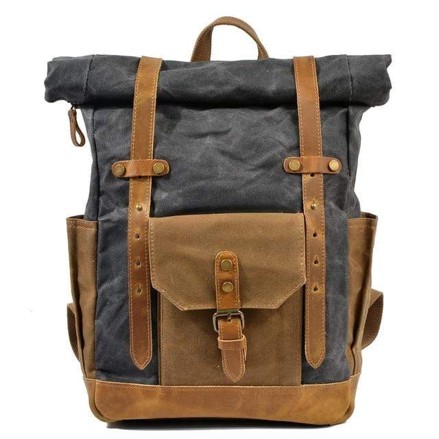 Survival Gears Depot Backpacks 9108 Dark Gray Luxury Vintage Canvas Backpacks for Men